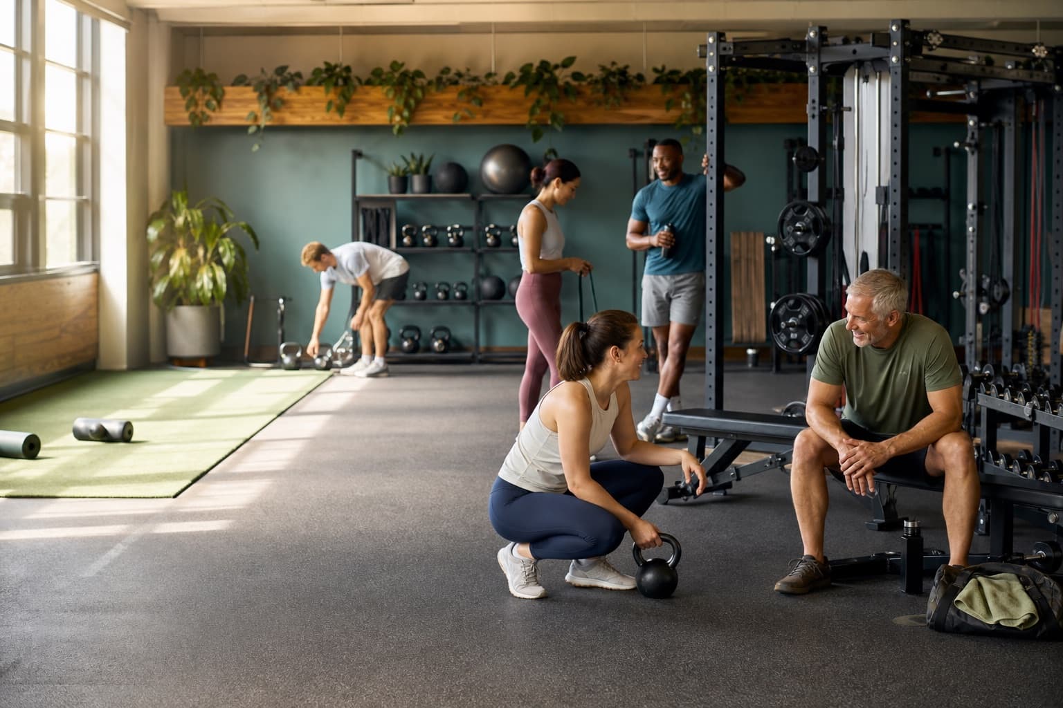 Espace d’entraînement inclusif illustrant plusieurs façons de bouger